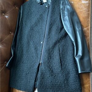 Akris Punto Black Leather Sleeve Jacket, never worn, was a gift.